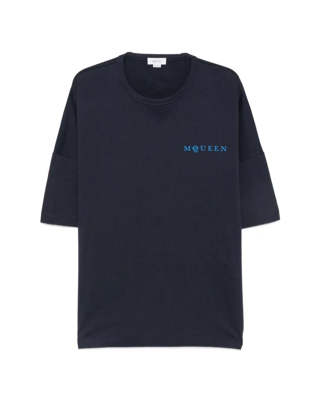 McQueen Blue Logo Oversized T-Shirt for men