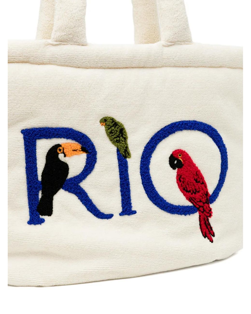 Farm Rio White Embroidered Tote Bag