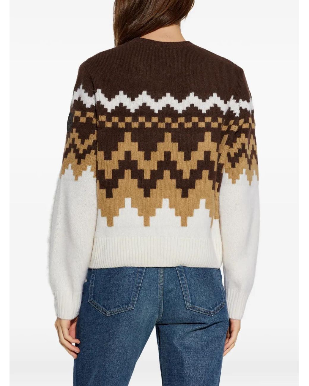 Canada Goose White Thelon Intarsia-Knit Sweater
