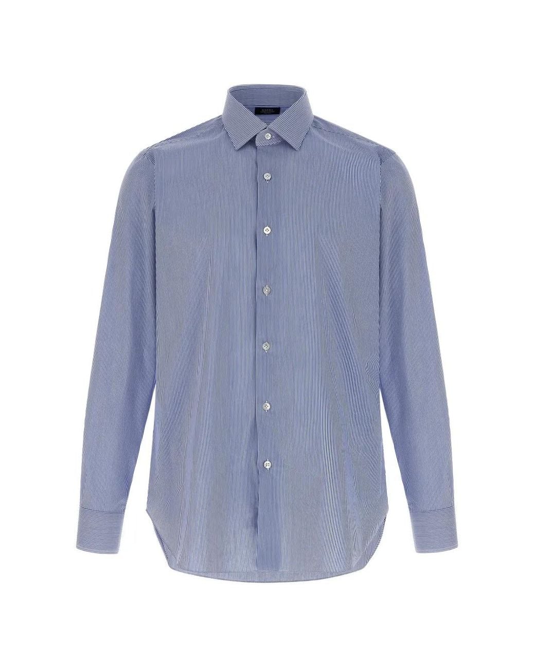 メンズ Barba Napoli ストライプ ボタン シャツ ブルー | Lyst