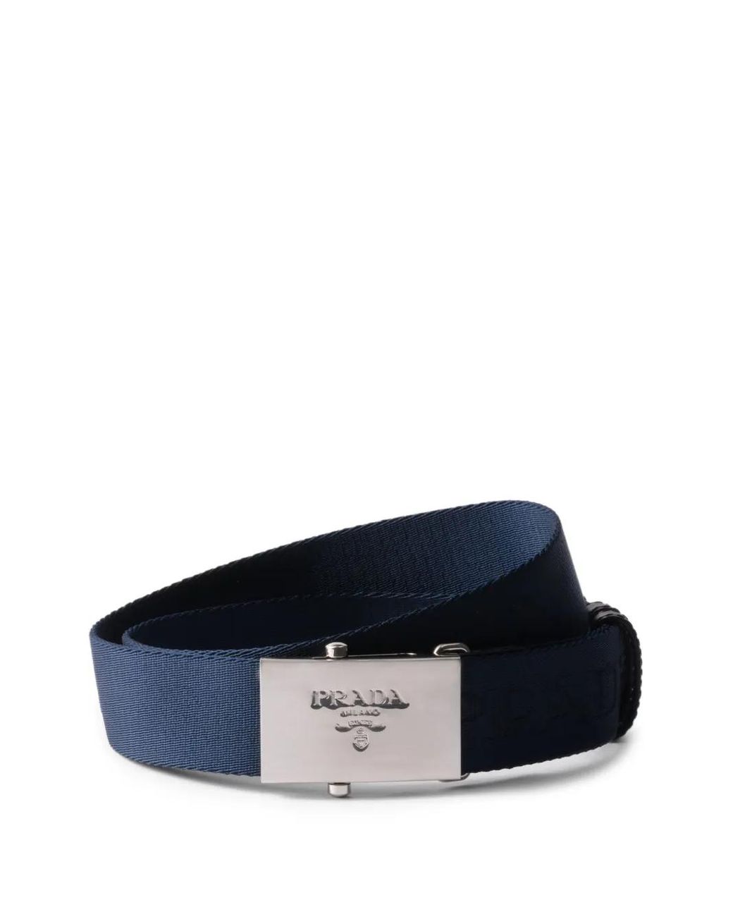 Prada Blue Logo-Embossed Belt for men