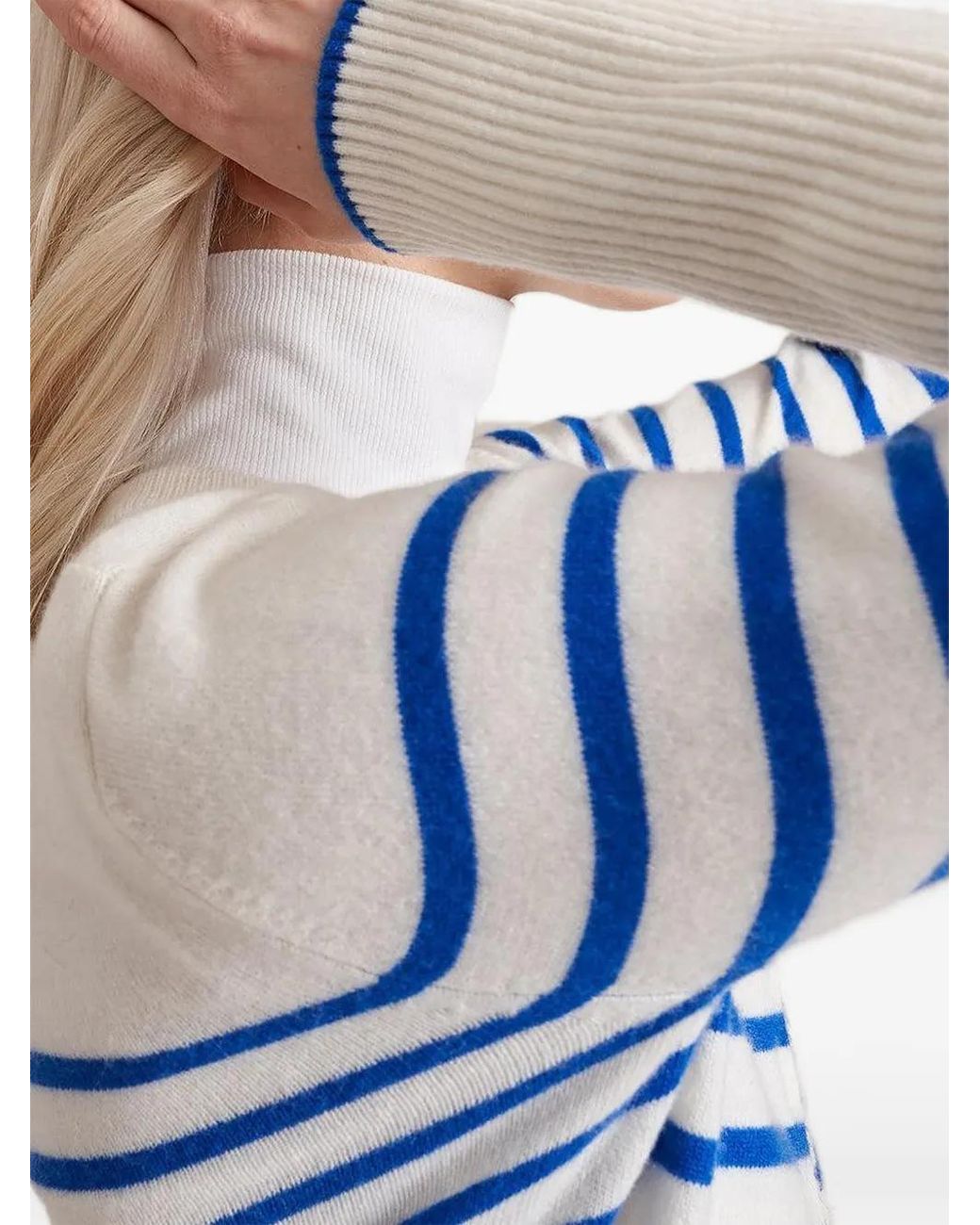 La Ligne Blue Cardigan À Rayures