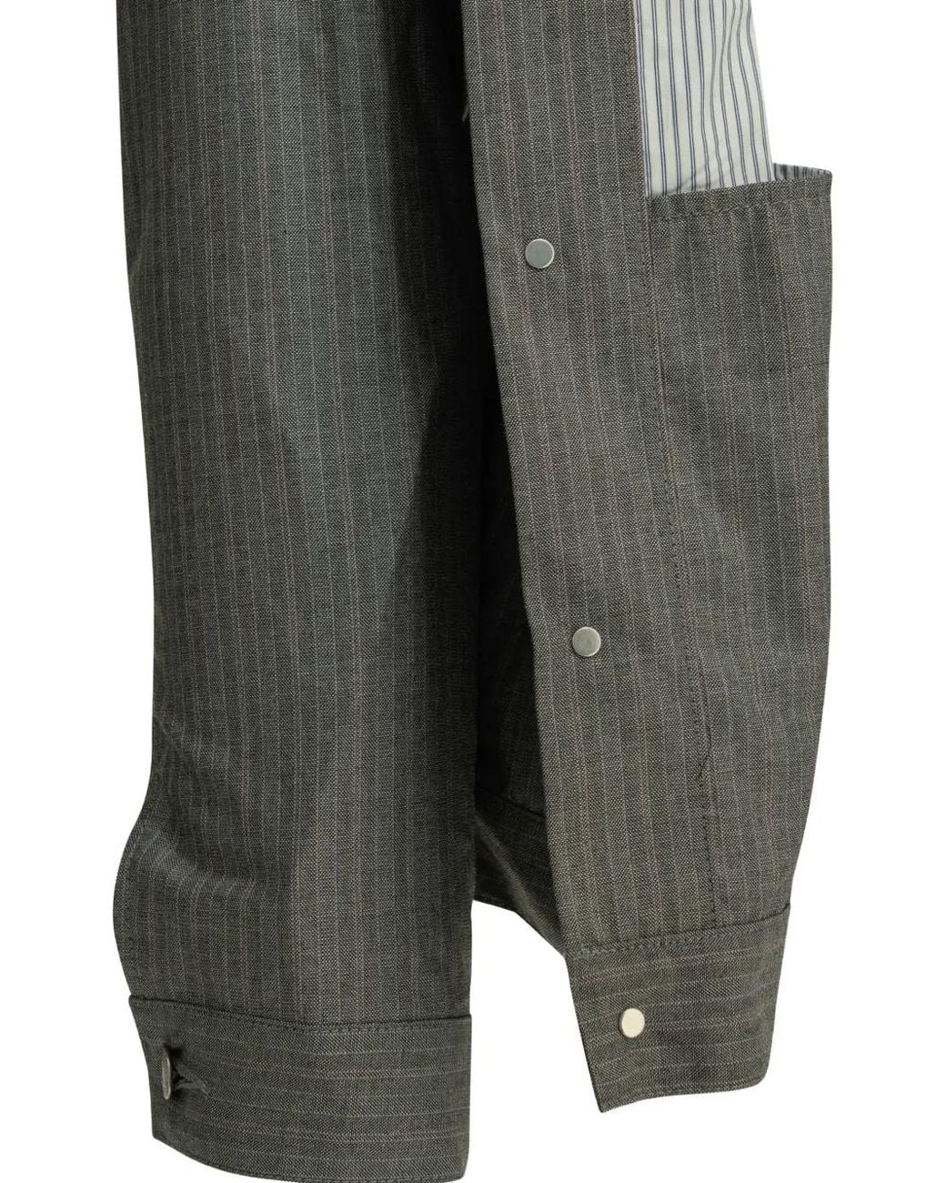 Junya Watanabe Gray Pinstripe-Pattern Denim Jacket for men