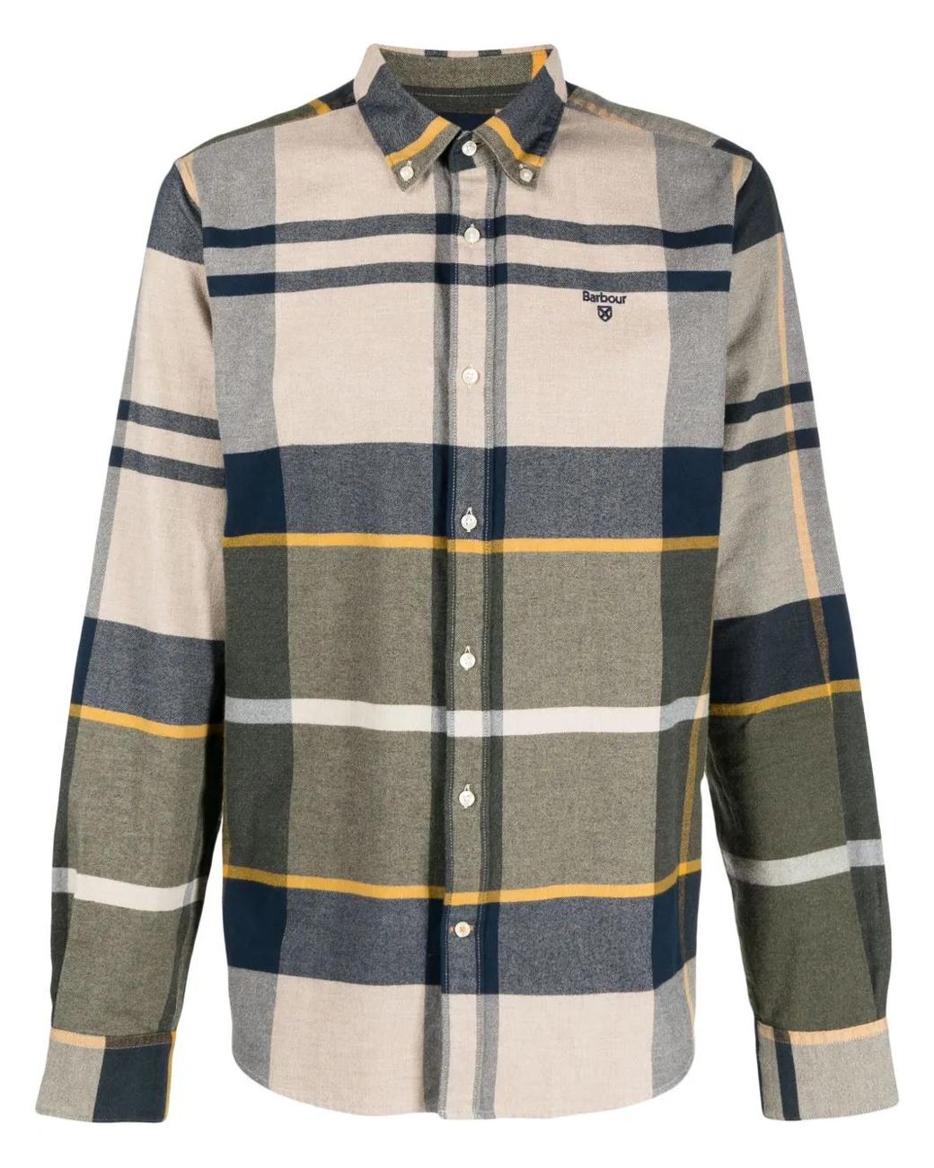 Barbour Gray Plaid-check Pattern Shirt for men