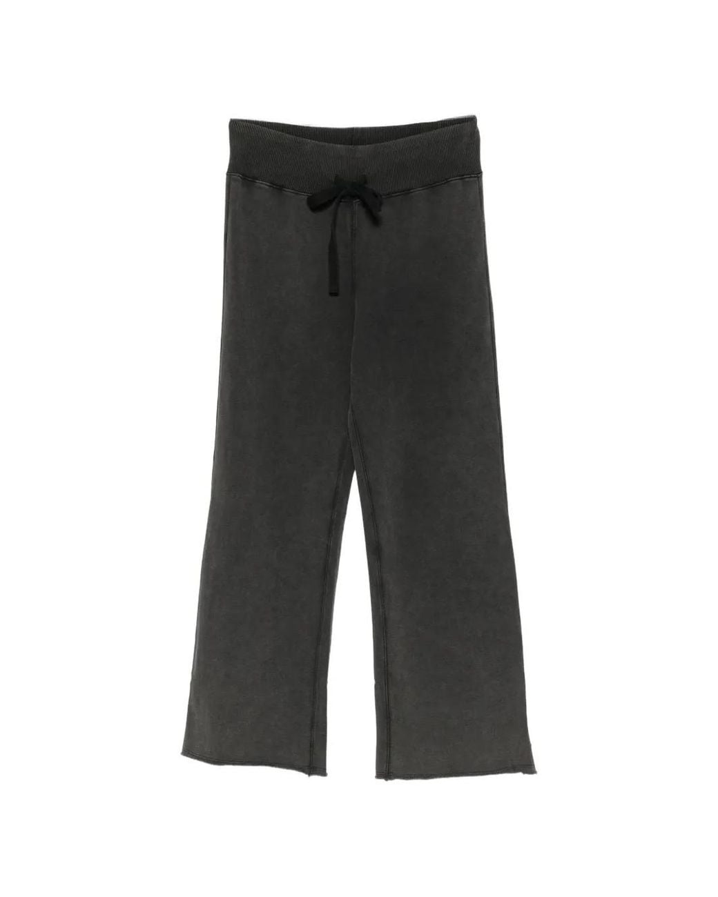 Bobi Black Cotton Cropped Track Pants
