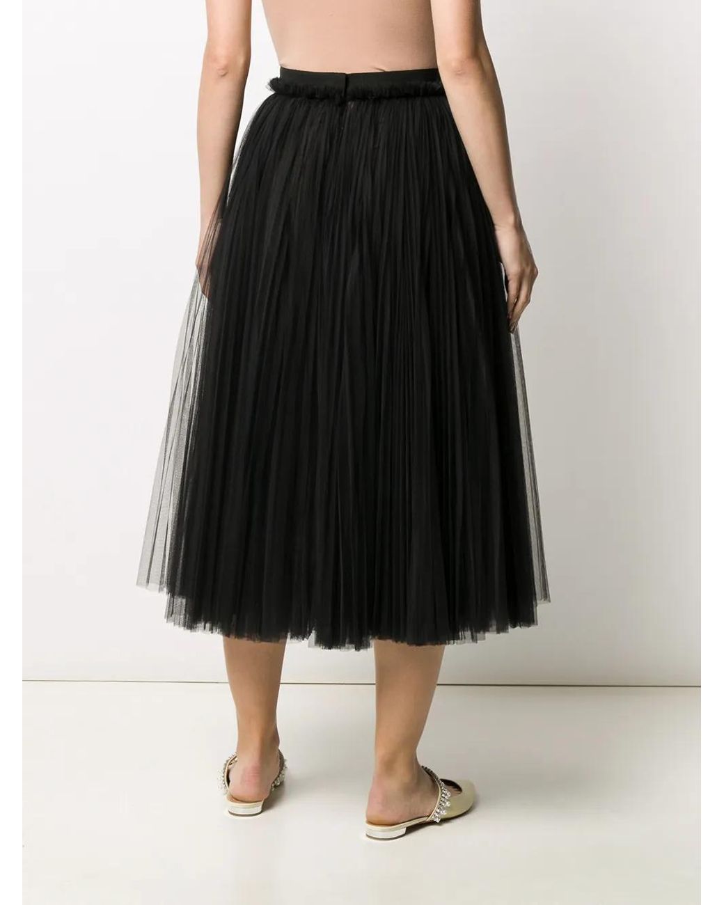 Dolce & Gabbana Black Tulle Longuette Skirt