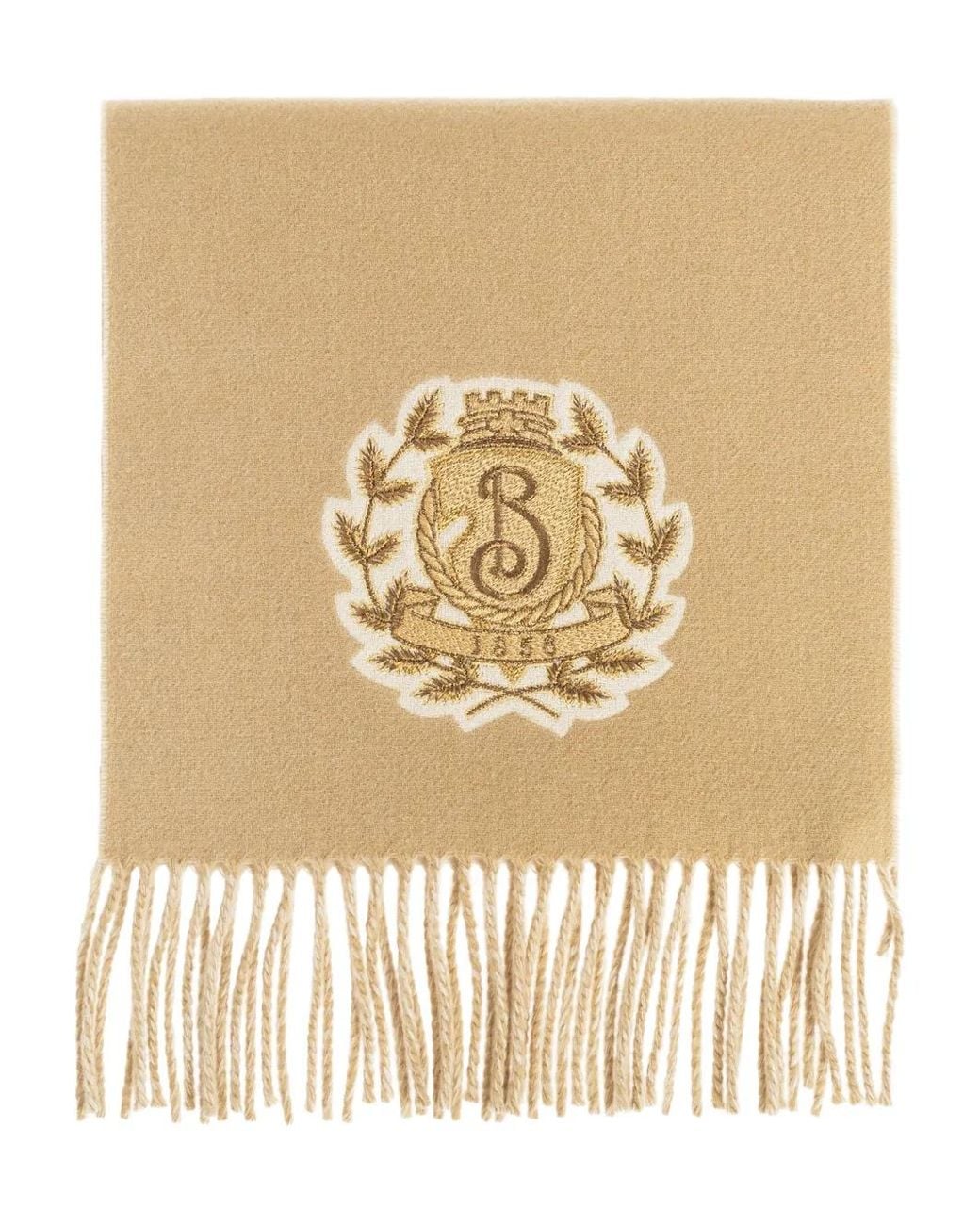 Burberry Natural Écharpe B Crest En Cachemire