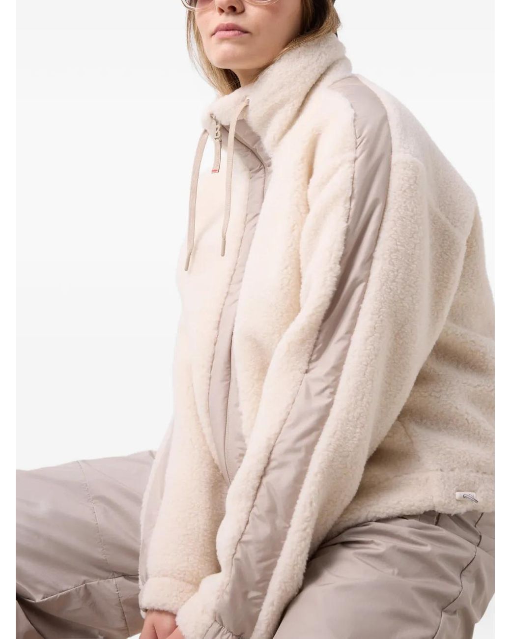 Bogner Fire + Ice Natural Ninetta Zip-Up Shearling Jacket