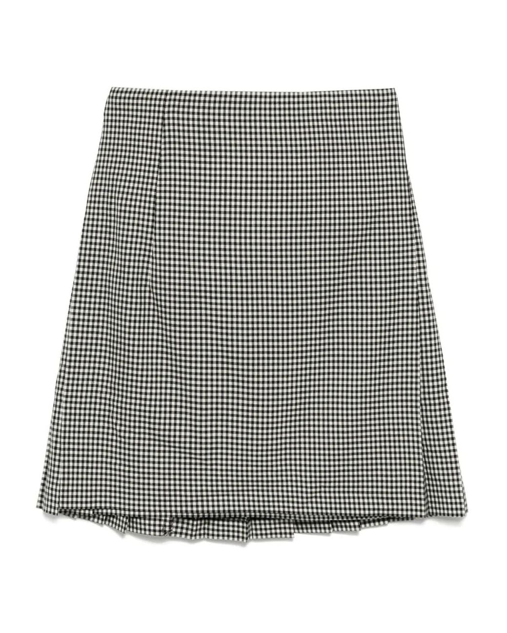 Comme des Garçons Gray Check-Print Skirt