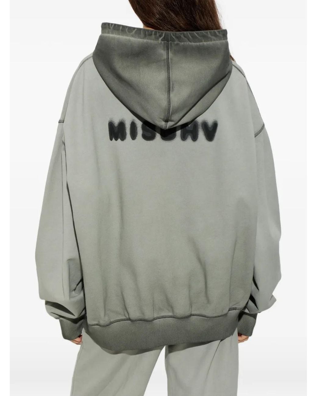 M I S B H V Gray Community Zip-Up Hoodie