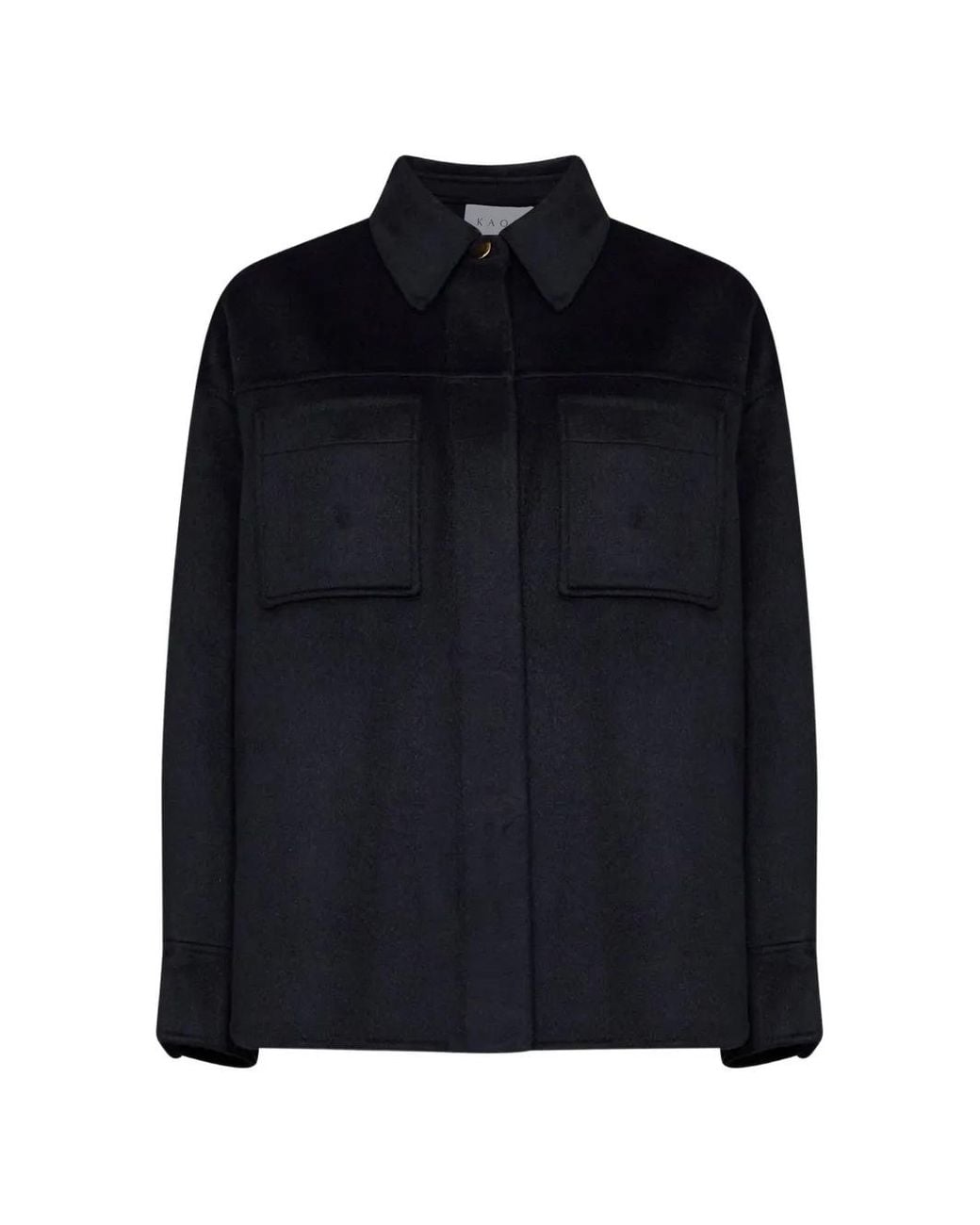 Kaos Blue Drop-Shoulder Patch-Pocket Jacket