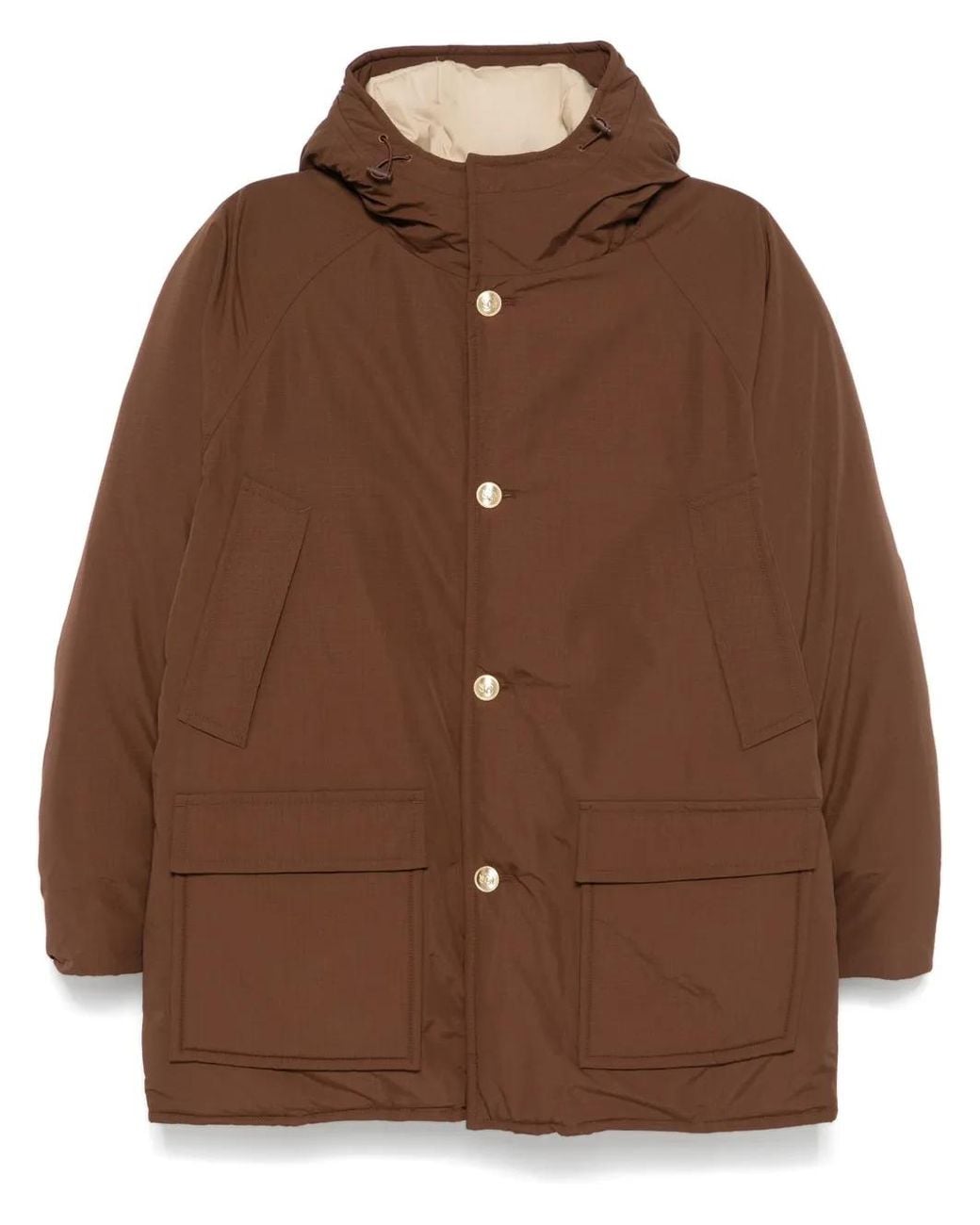 Drole de Monsieur Brown Hooded Ripstop Parka for men