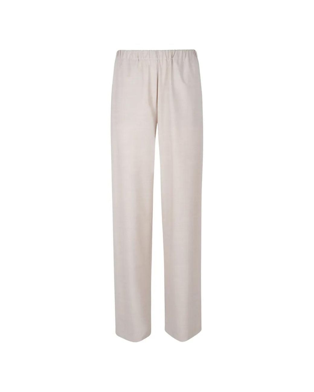 Fabiana Filippi White Elasticated-Waistband Straight-Leg Trousers