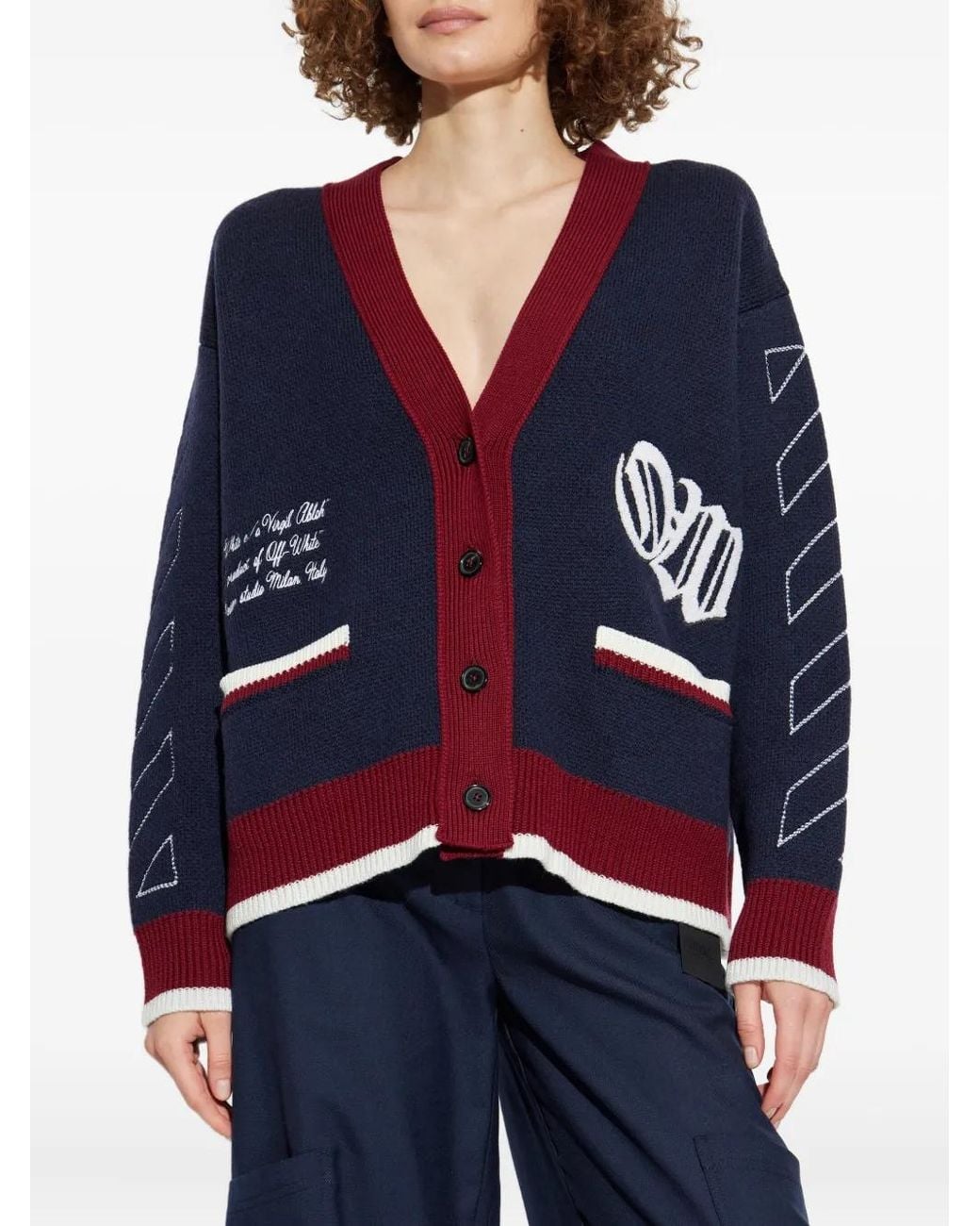 Off-White c/o Virgil Abloh Blue Cardigans