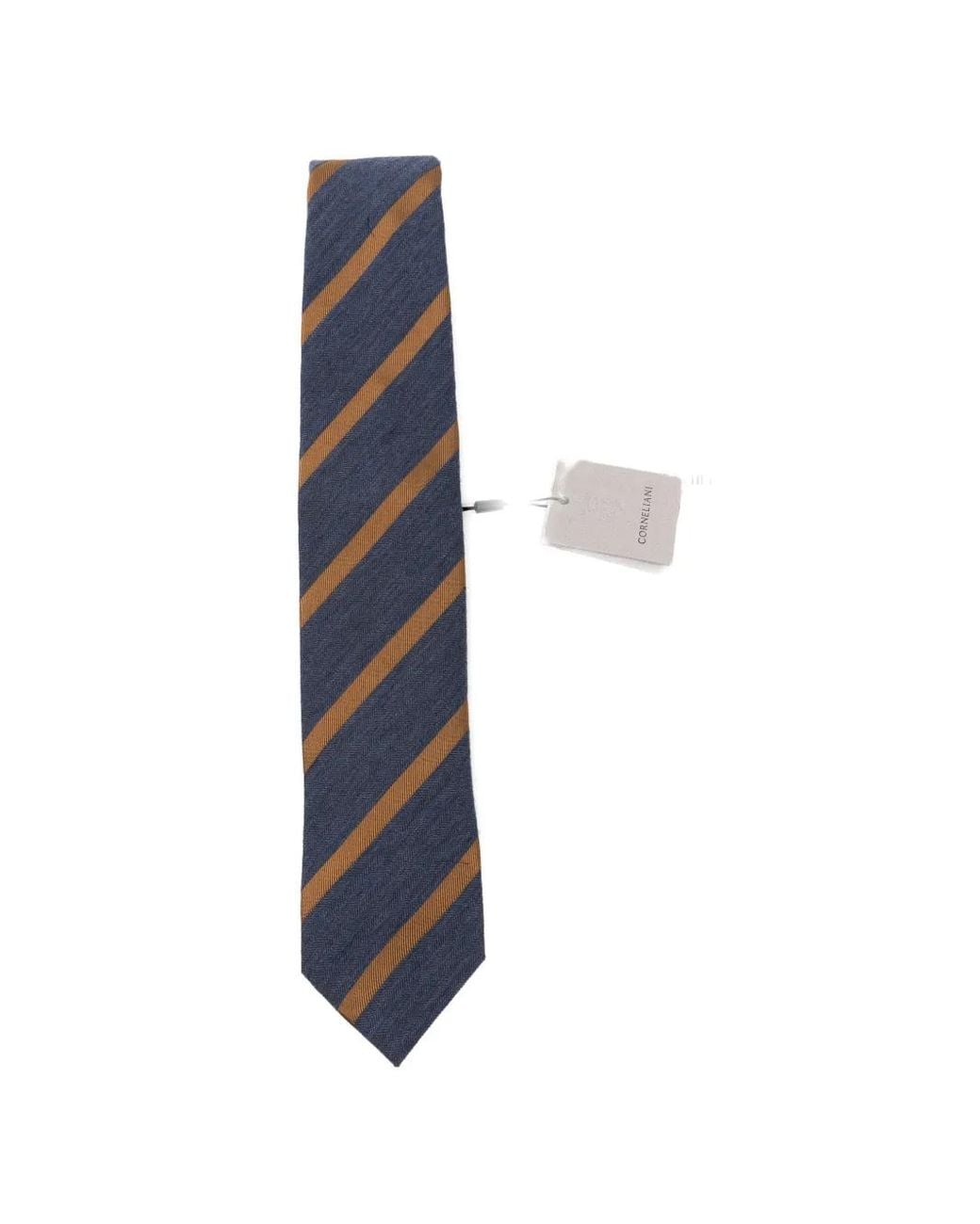Corneliani White Stripe-Pattern Tie for men