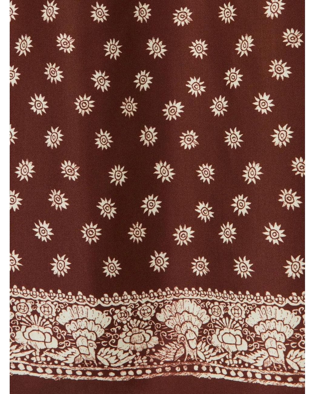 Jupe Mi-Longue À Fleurs Claudie Pierlot en coloris Brown
