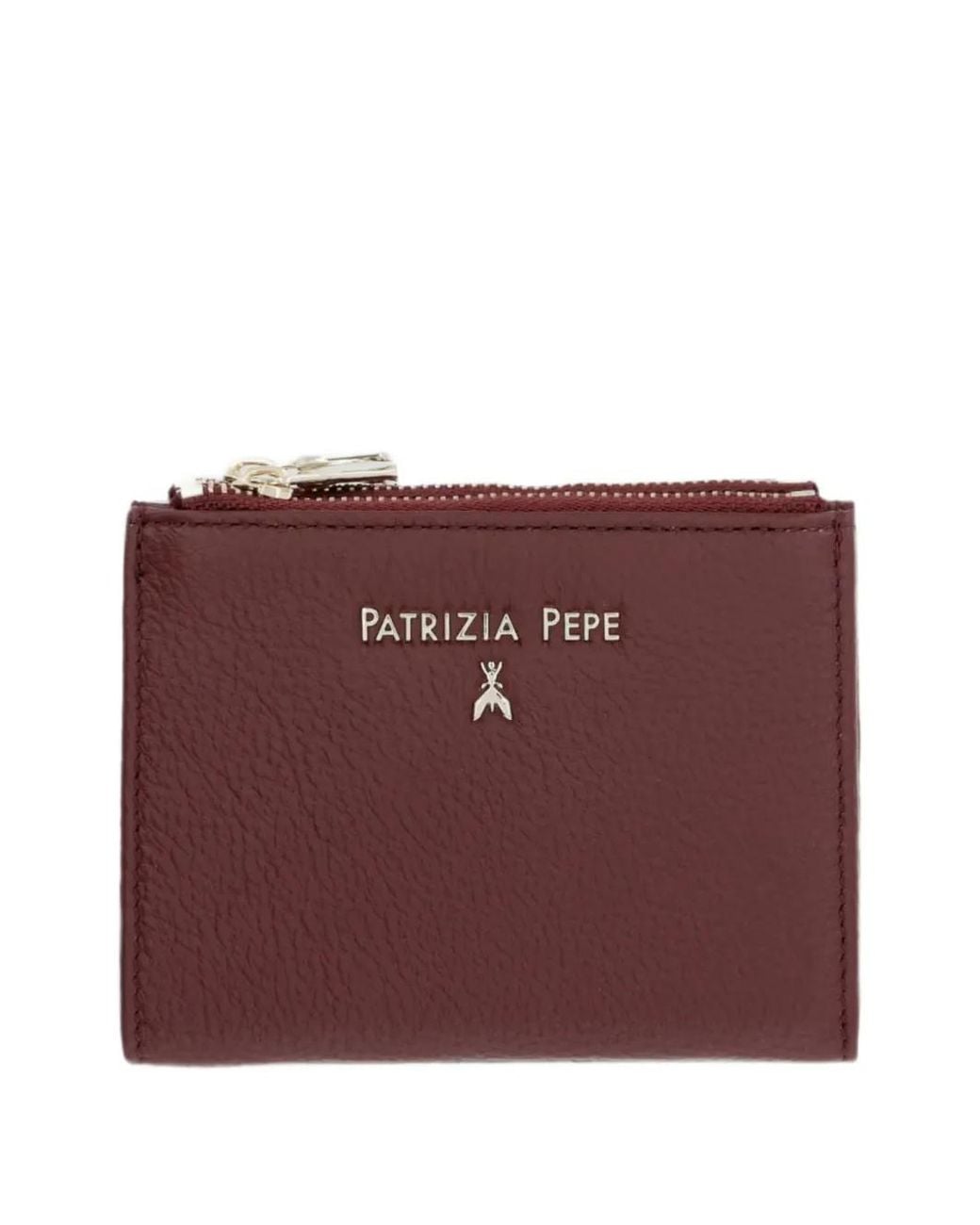 Patrizia Pepe Purple Portefeuille En Cuir À Plaque Logo