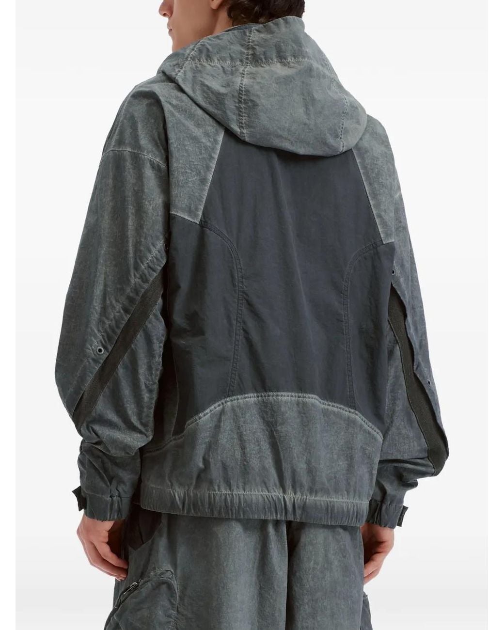 FIVE CM Gray Panelled Hooded Jacket for men