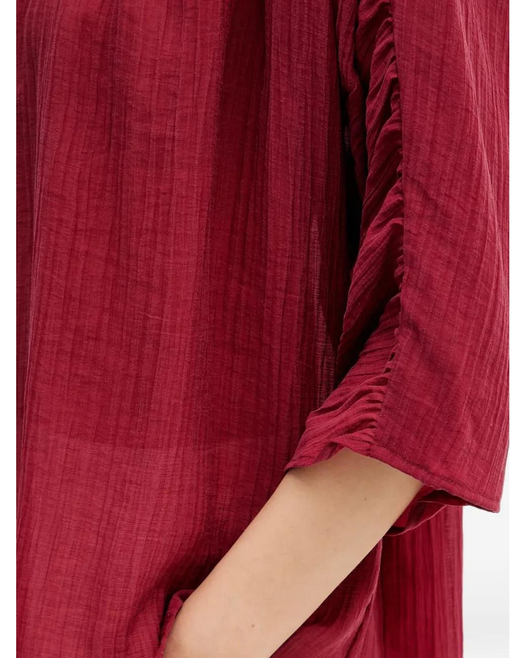 Sisley Gathered-Detail Button-Up Blouse
