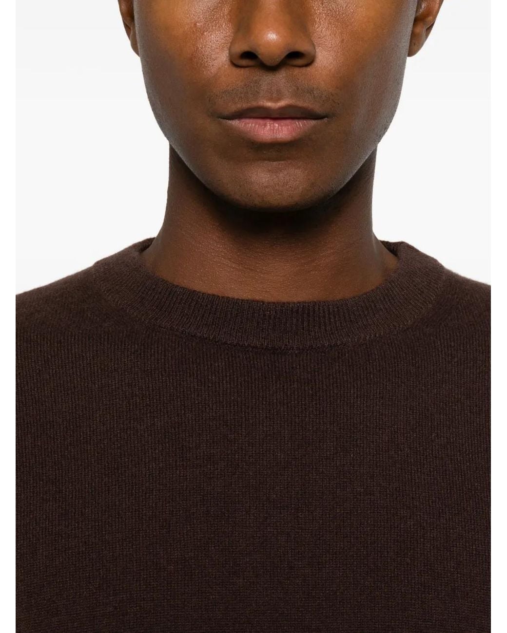 Daniele Fiesoli Brown Cashmere Crew-Neck Sweater for men