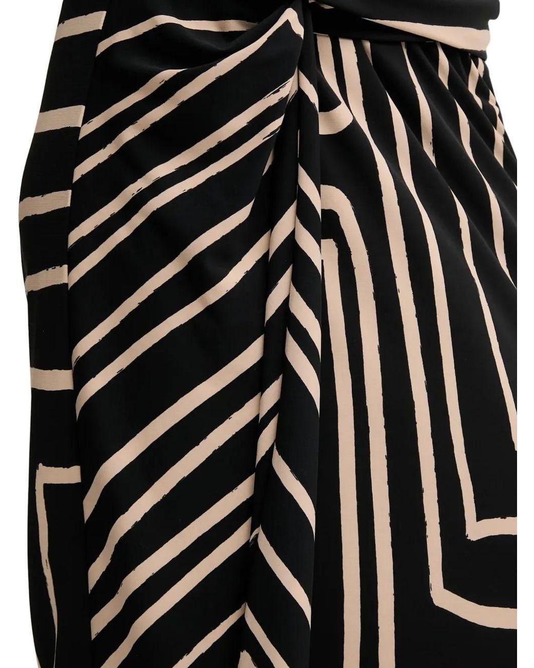 Joseph Ribkoff Black Geometric-Pattern Midi Skirt