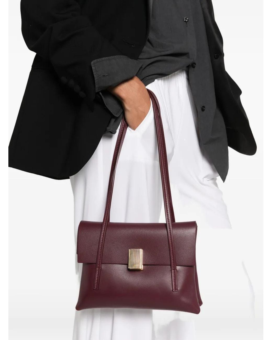 Khaite Black Small Blake Leather Shoulder Bag
