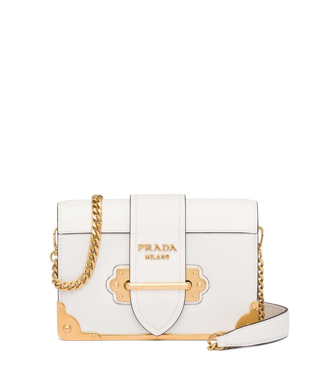 Cahier leather crossbody bag Prada White in Leather - 37329867