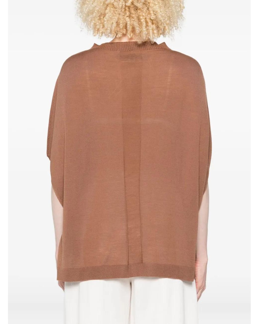 Liviana Conti Brown Solange Knit Boat-Neck Wool Jersey