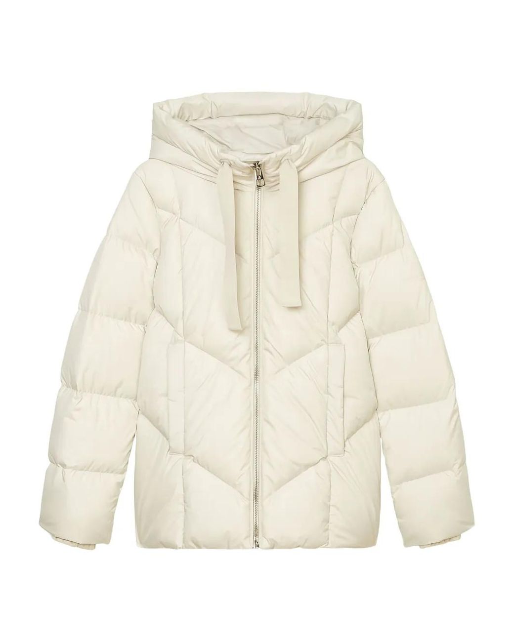 Marc O' Polo White Quilted Hooded Jacket