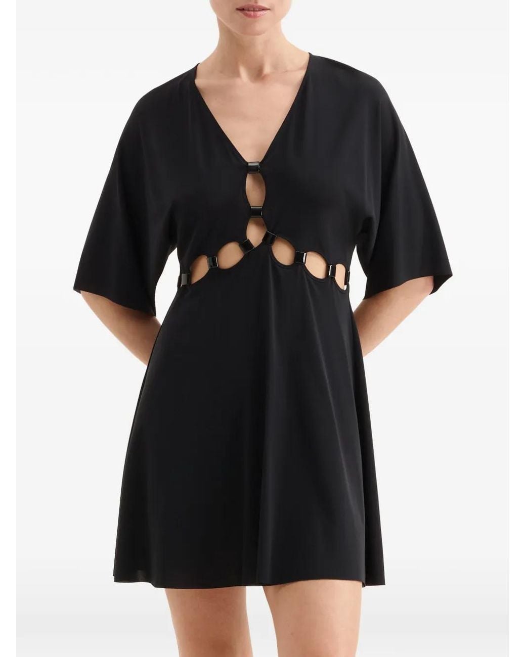 Eres Black Connection V-Neck Cutout Dress