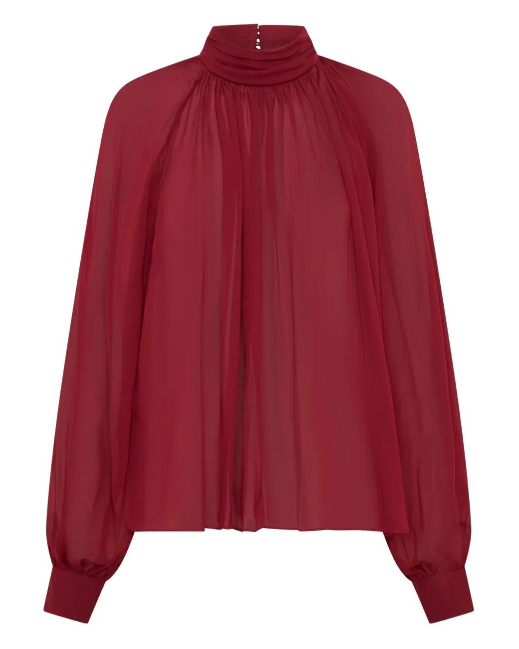 Nicholas Red Solene High-Neck Long-Sleeves Top
