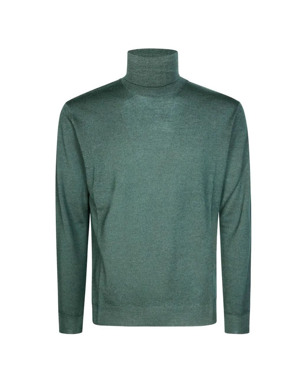 Altea Green Roll-Neck Wool Sweater for men