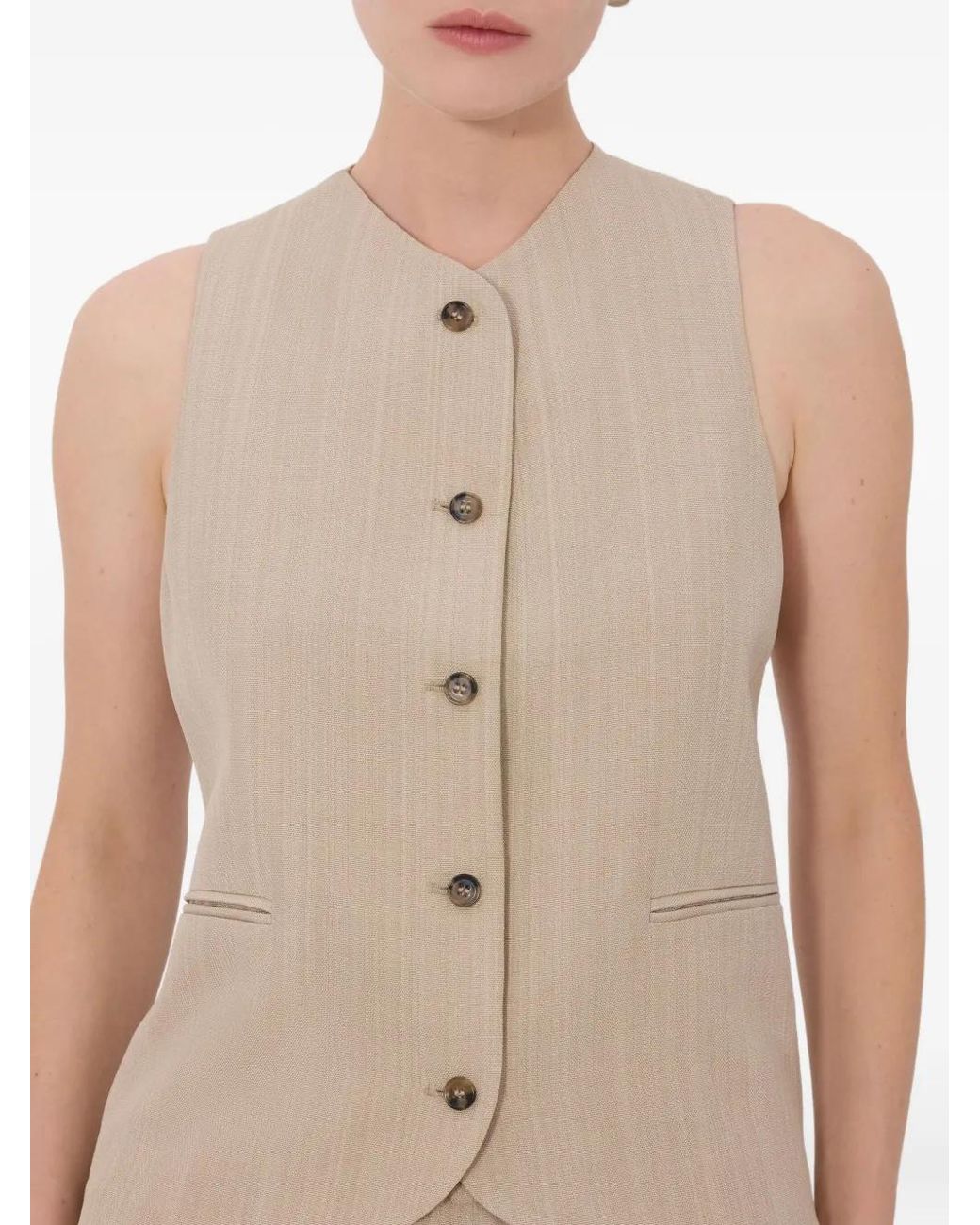 Loulou de Saison Natural Paco Buttoned Waistcoat