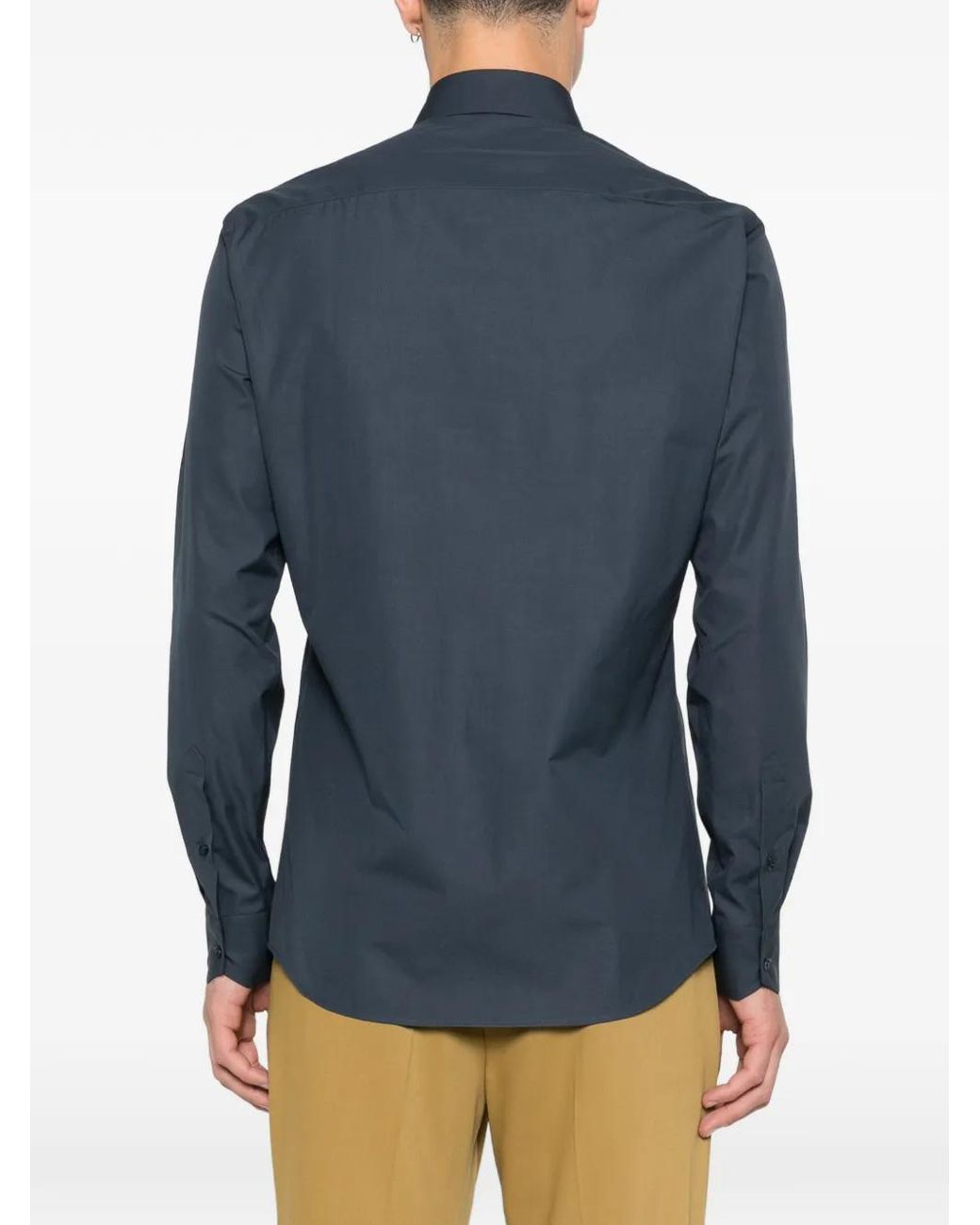 Fendi Blue Logo-Detail Shirt for men
