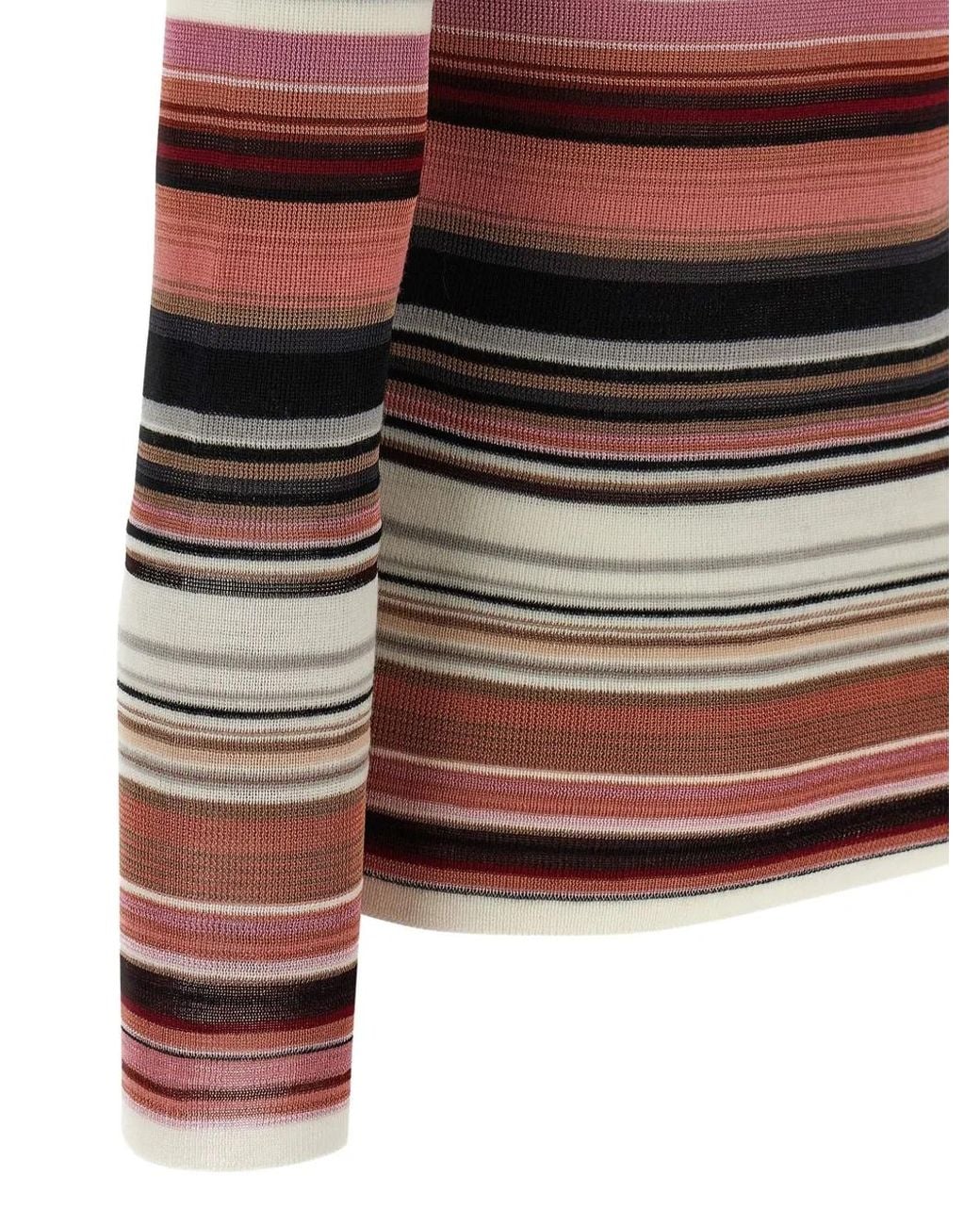Pull Rayé À Col Roulé Missoni en coloris Red