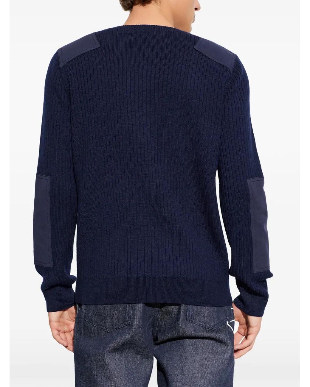 A.P.C. Blue Merino Wool Military Sweater for men