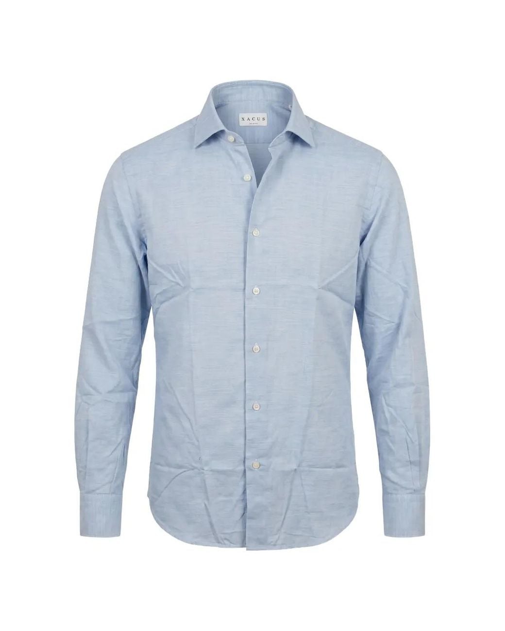 Xacus Blue Spread-Collar Long-Sleeve Shirt for men