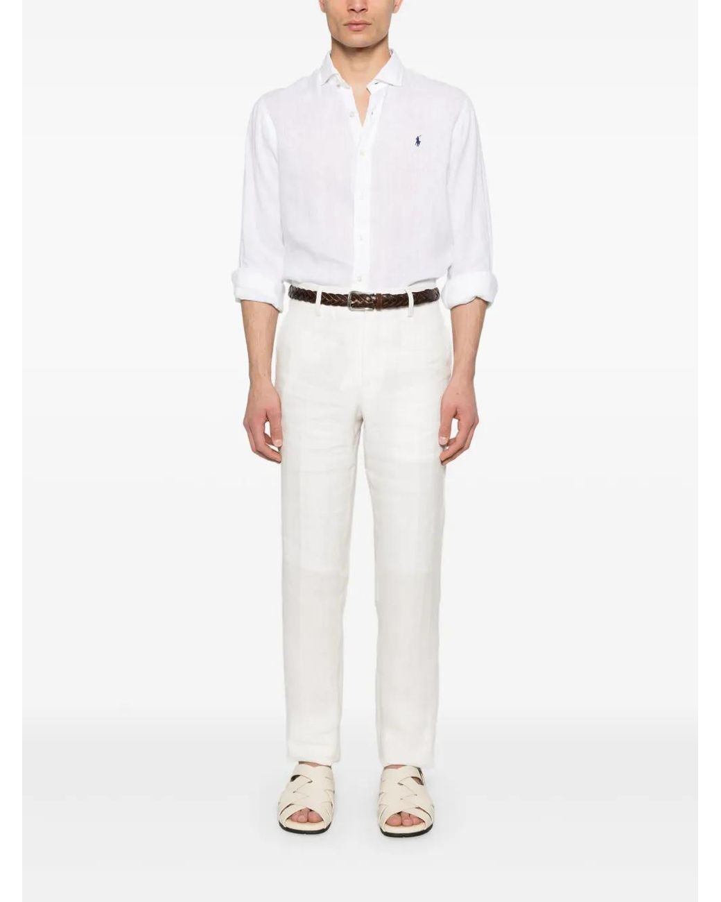 Polo Ralph Lauren Linen Shirt in White for Men | Lyst