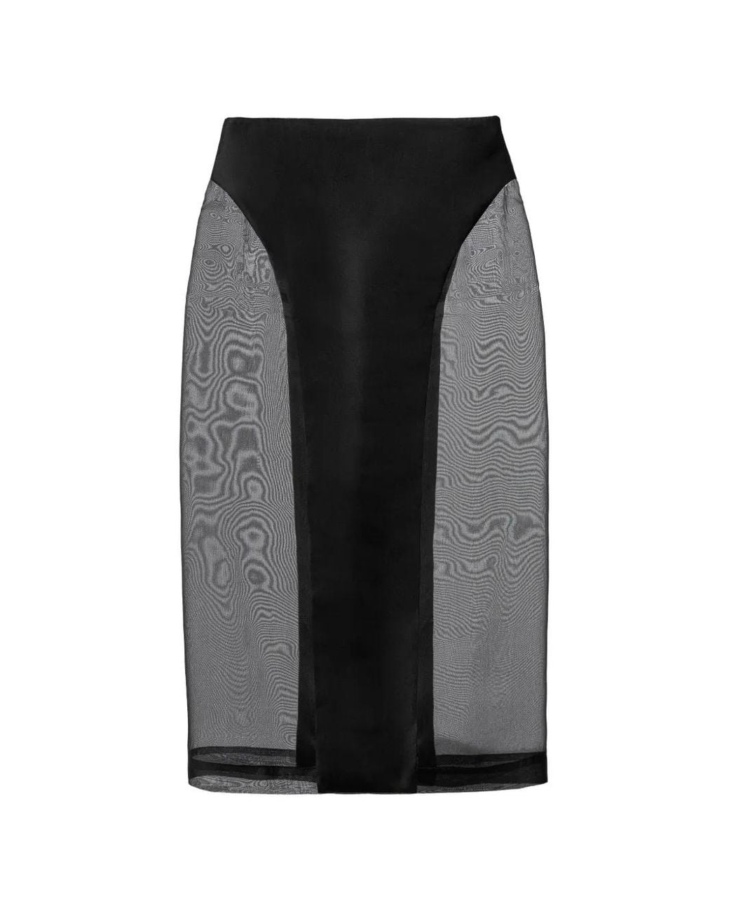 Mia Peculiar Black Jupe Mi-Longue À Effet De Transparence
