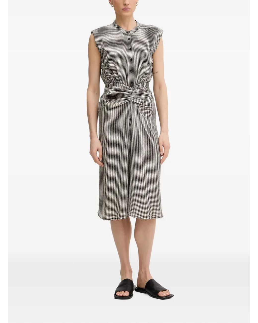 Sessun White Bellacala Gingham-Check Midi Dress