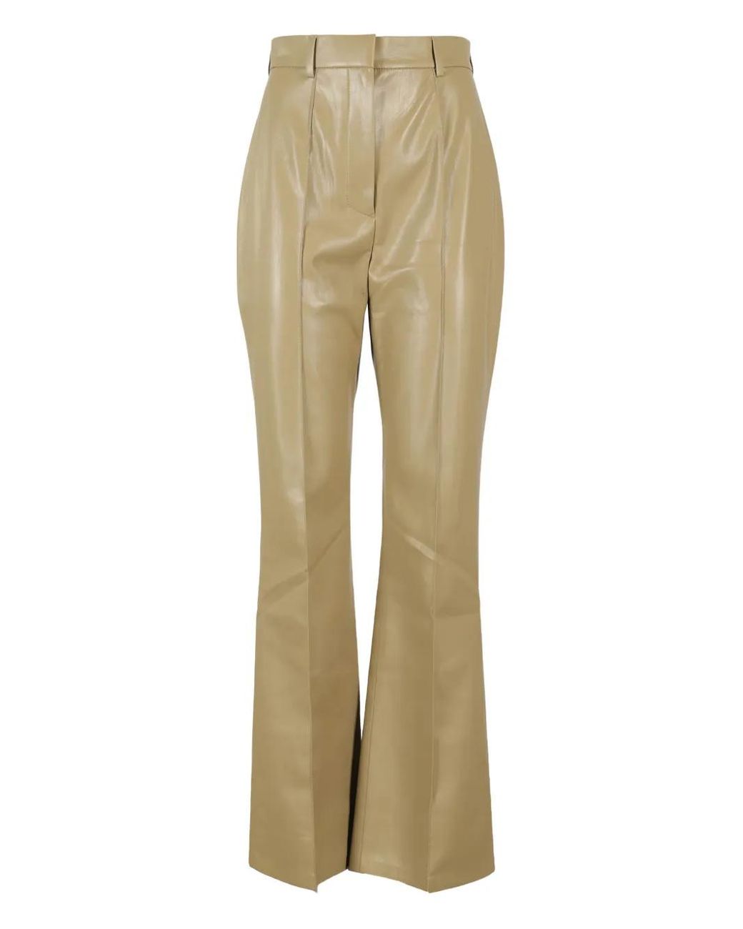 Nanushka Natural Wide-Leg Flared Trousers