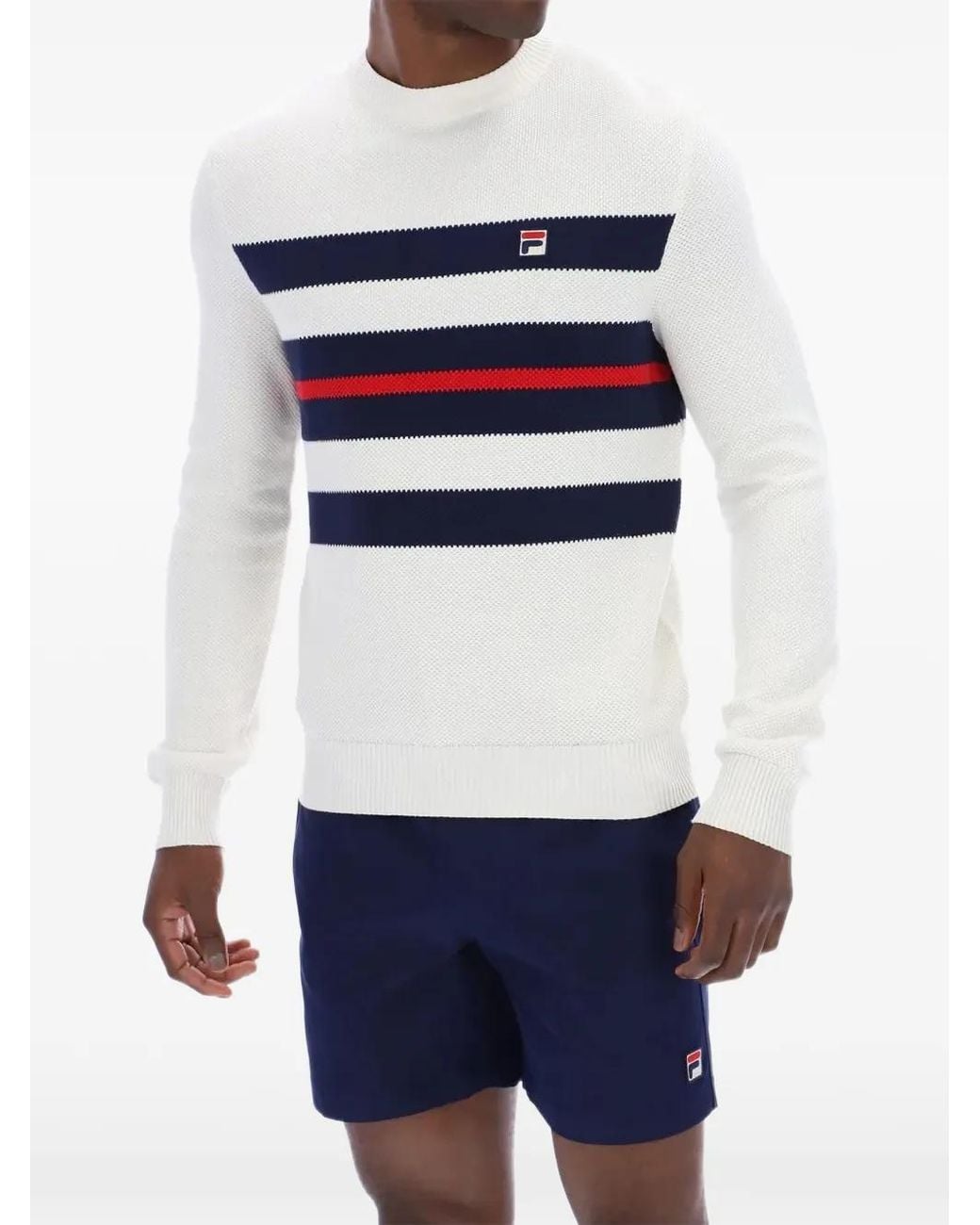 Fila White Giuseppe Cotton Sweater for men