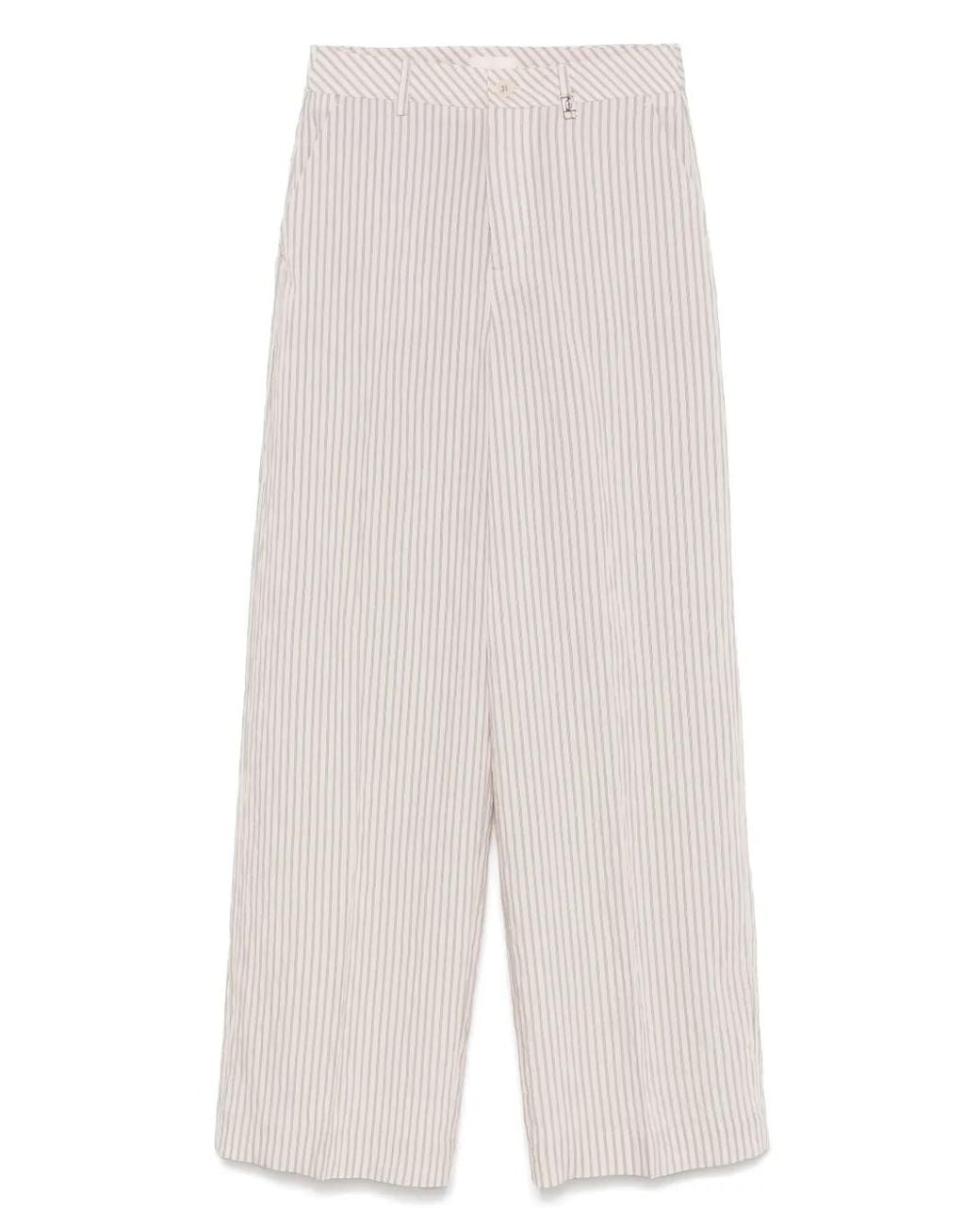 Liu Jo White Striped Trousers