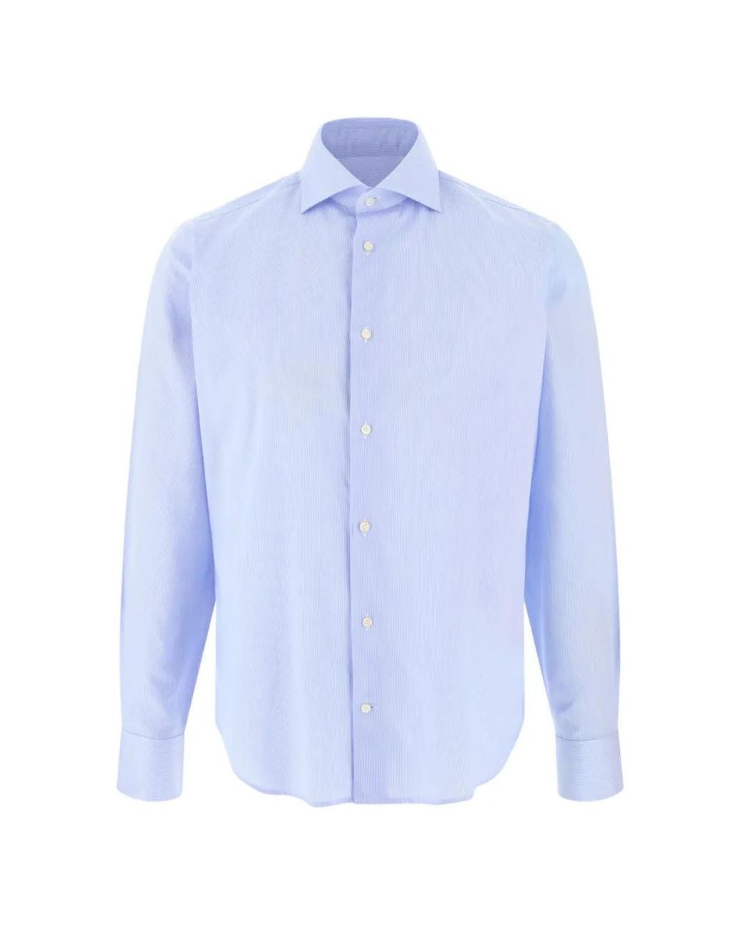 Boggi Blue Striped Cotton Twill Shirt Slim Fit for men