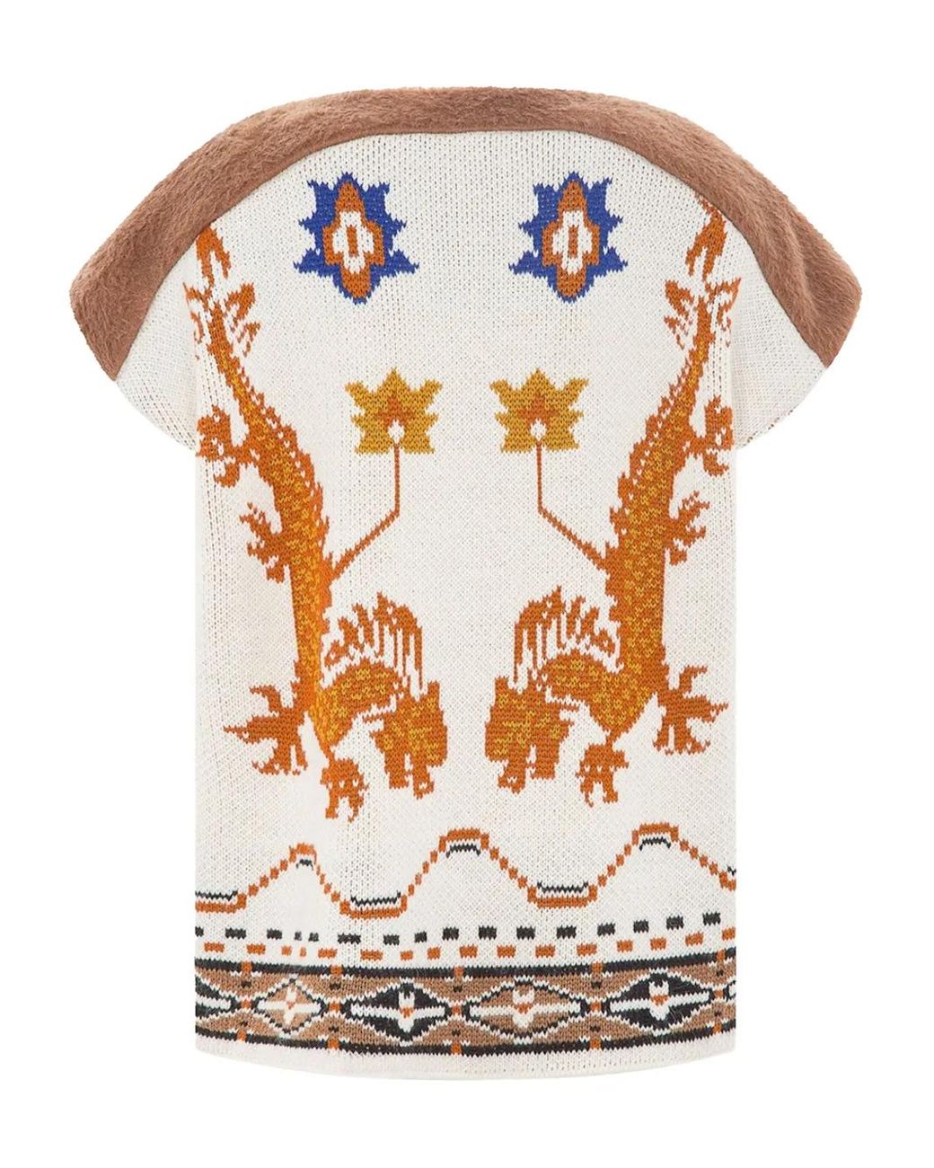 Akep Brown Embroidered Side-Pockets Jacket