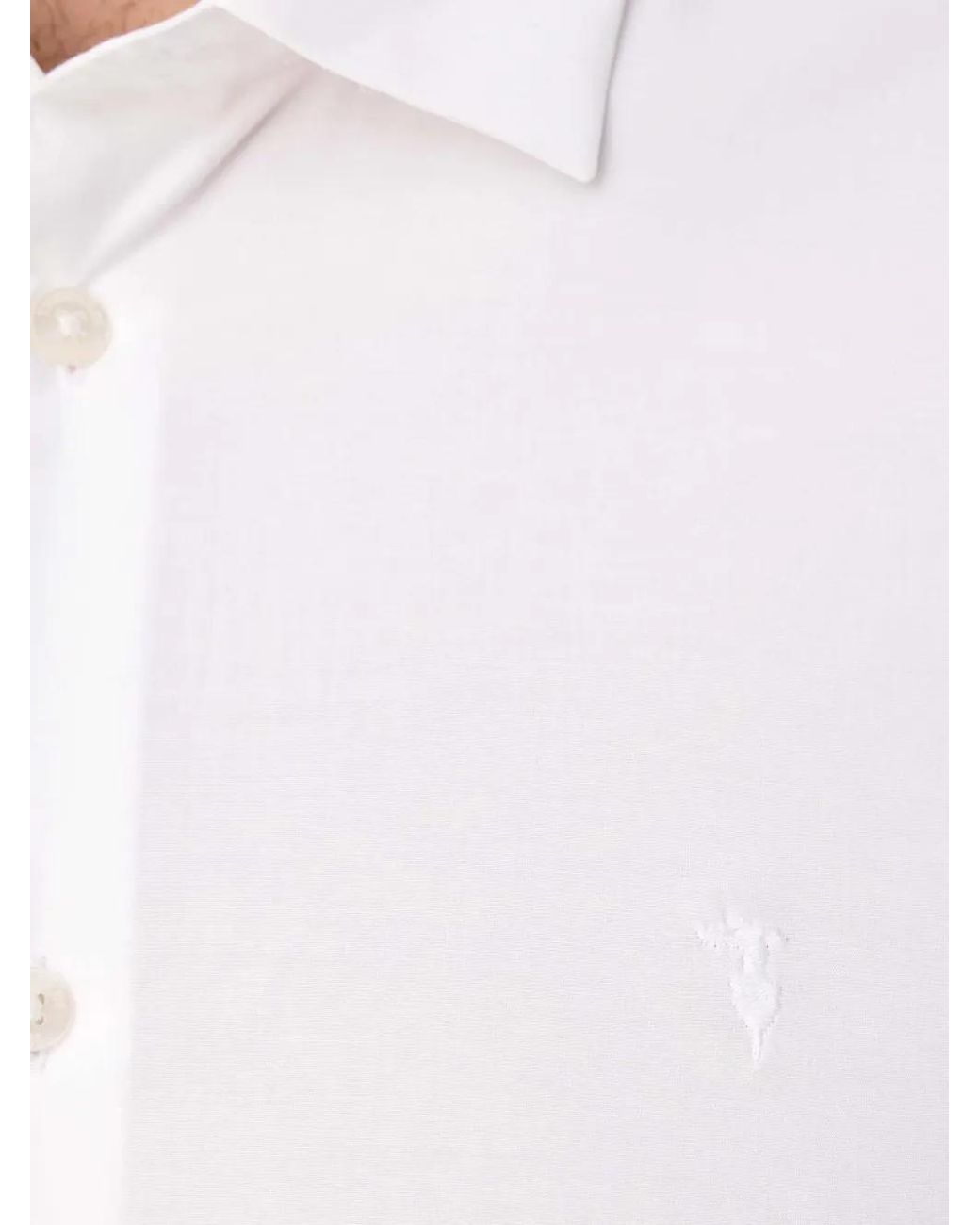 Trussardi White Embroidered-Logo Shirt for men