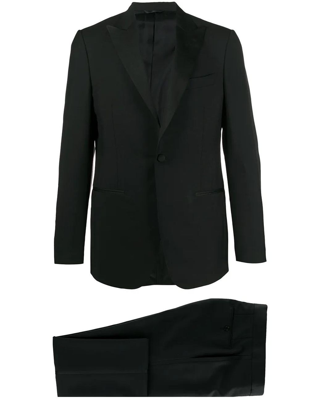 Dell'Oglio Black Fitted Tuxedo Suit for men