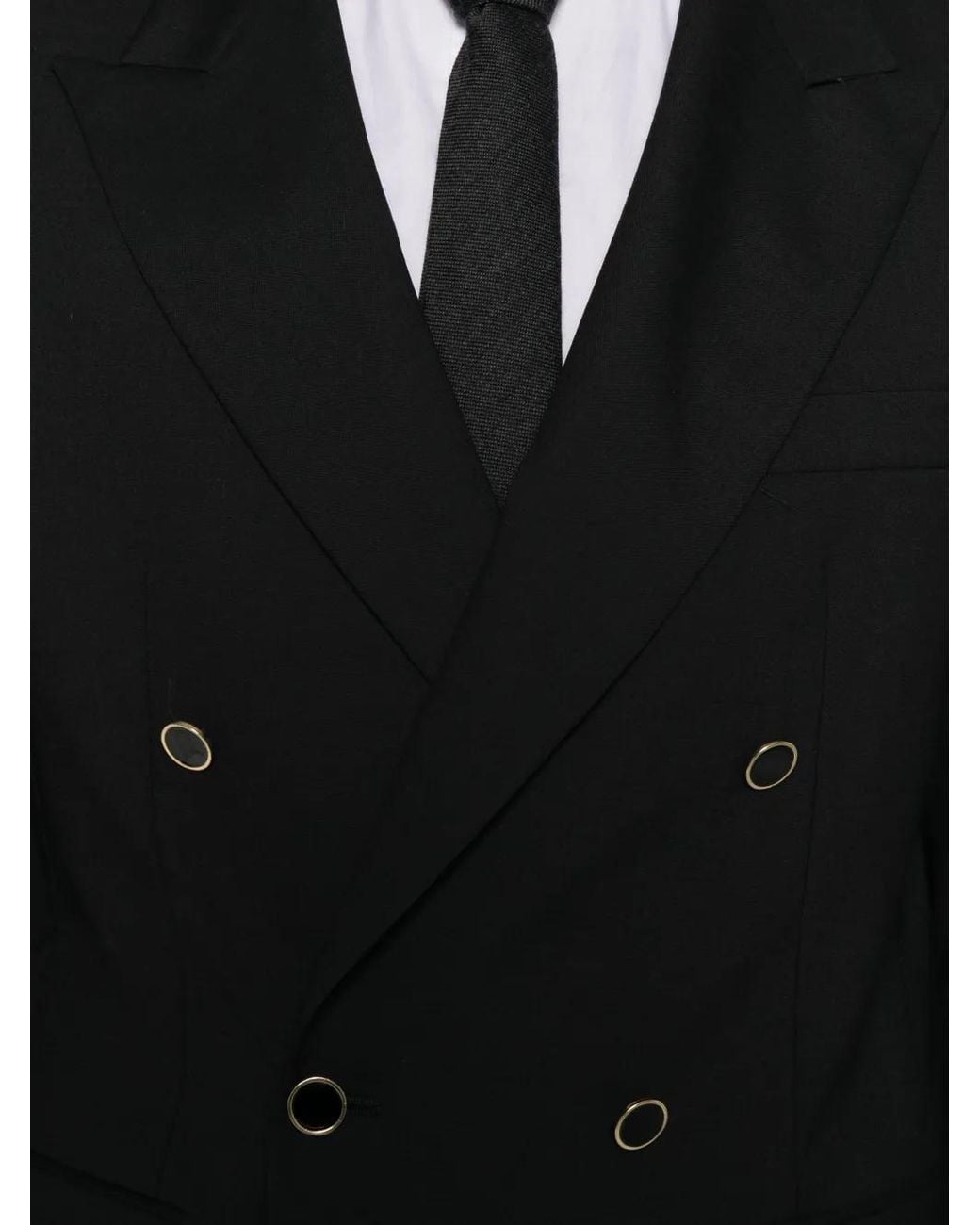 MARSĒM Black Double-Breasted Palazzo Suit for men