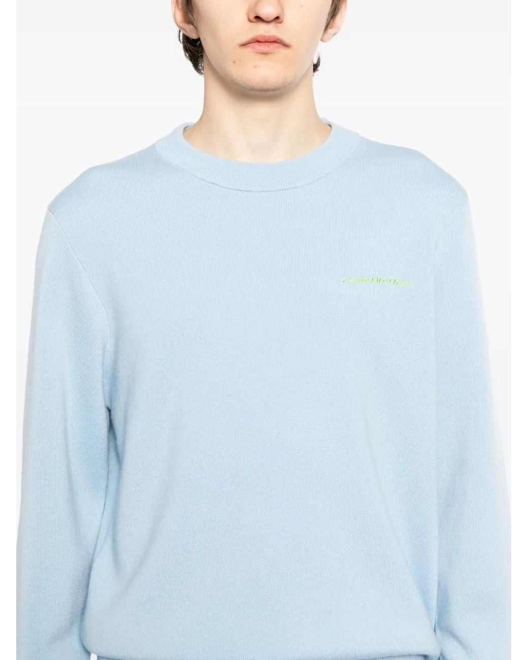 Casablanca Blue Crewneck Knitted Jumper for men