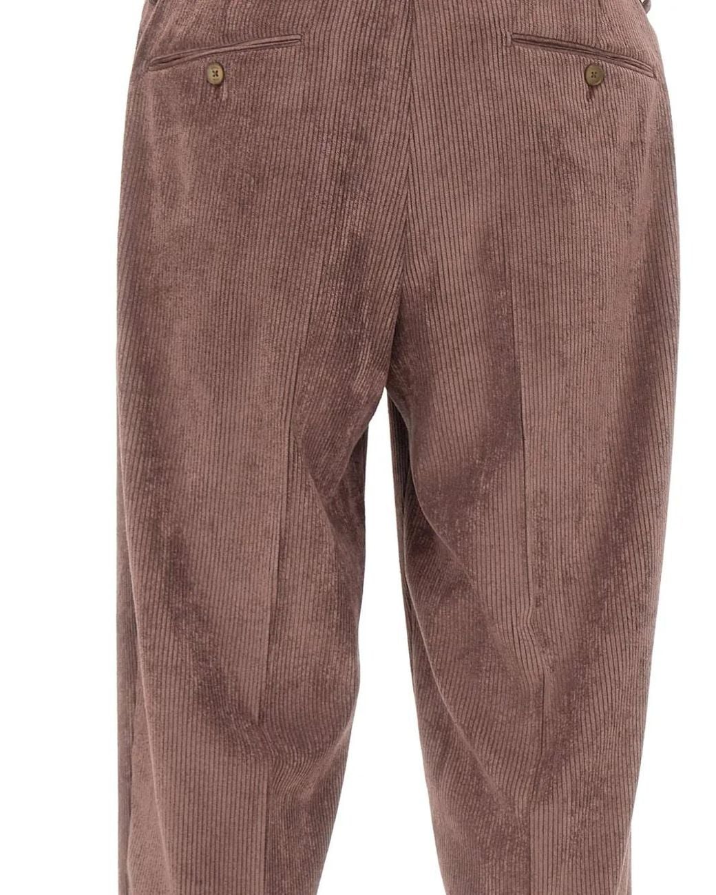 Briglia 1949 Brown Portobellos Pleat-Detail Trousers for men